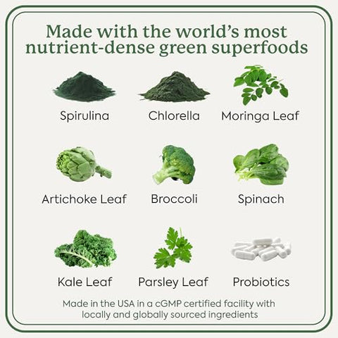 WonderGreens Gummies Super Greens com Probióticos – Multivitamínico para Bem-Estar, Energia, Imunidade e Saúde Intestinal – Sabor Maçã Verde (60 Unidades) - Plant People