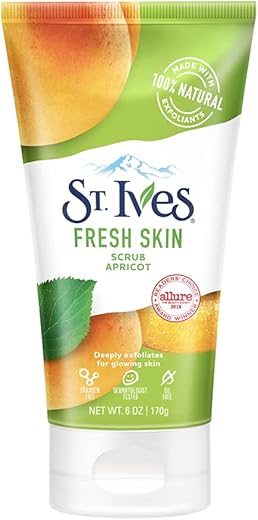 Esfoliante Facial de Damasco, Cuidados com a Pele Profunda, Limpeza e Brilho, Sem Óleo, 100%% Natural, 6 Unidades de 150g - St. Ives