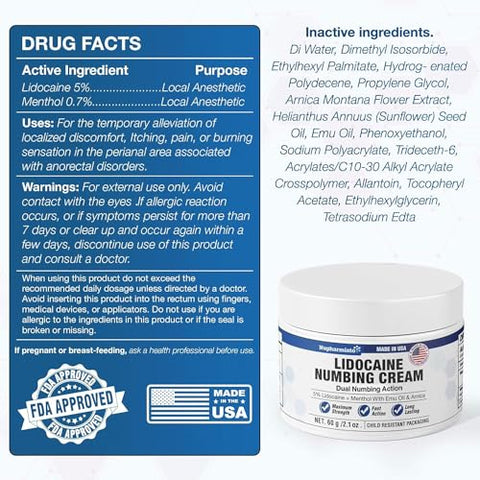 Nupharmisto - Creme Anestésico Lidocaína Máxima Potência: Alívio Extra com Mentol, Arnica e Óleo de Emu – 60g