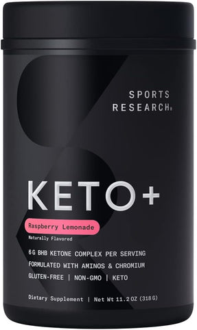 Keto Plus Exogenous Ketones com goBHB – 30 Porções | Pó de Eletrólitos Keto para Hidratação, Energia, Foco - Sports Research