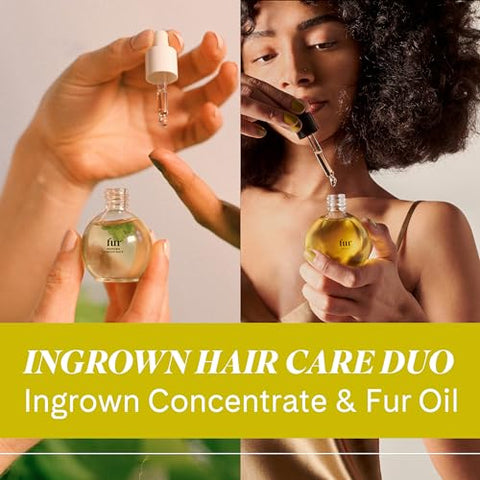Cuidados para pelos encravados Fur: Tratamento Preventivo em Dois Passos – Combinação de Óleo Fur e Concentrado para Pelos Encravados – 15 ml cada (Fur Ingrown Hair Care Duo)