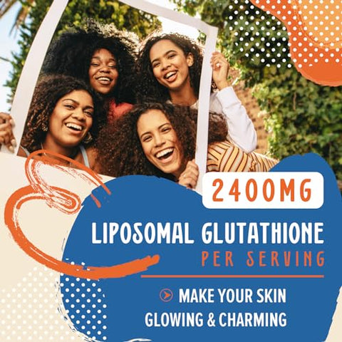 Prunucis - 2400MG Liposomal Glutationa, L-Glutathione Reduzida, Suplemento de Glutationa com Vitamina C, Antioxidantes Mestres, Absorção Aprimorada – Suplementos Antioxidantes Não GMO, Imunidade