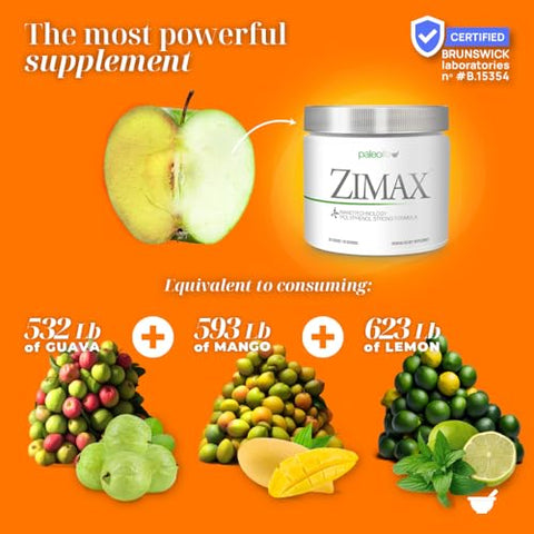Paleolf - ZIMAX Super ANTIOXIDANT – Curcumina de alta absorção, Extrato de Alecrim, Extrato de Semente de Uva, Extrato de Folha de Oliveira ORAC 3.451.770 (Lata) 90g (1-Pack)