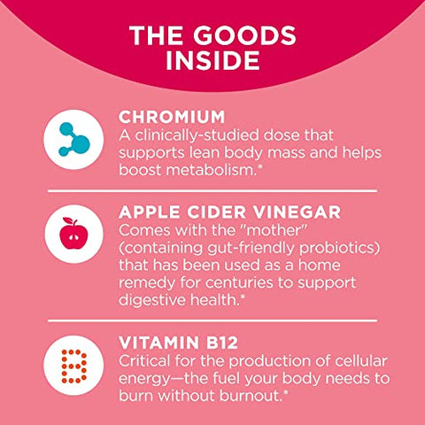 Anéis de Goma de Metabolismo, Vinagre de Maçã, Vitamina B12, Cromo – 60 gomas - OLLY