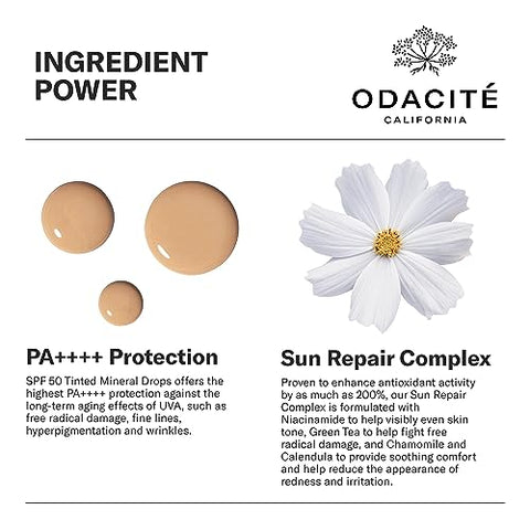 ODACITE - Protetor Solar Tonalizante SPF 50 Flex-Perfecting™ Mineral Drops TWO – 30ml