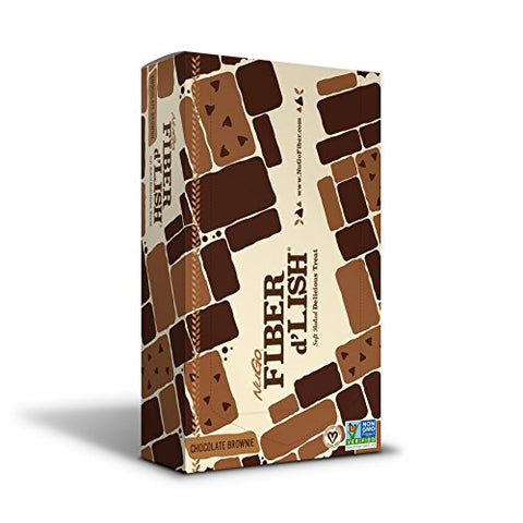 Fiber d’Lish Brownie de Chocolate – Alto teor de fibras, vegano, 150 calorias, 16 unidades - NuGo