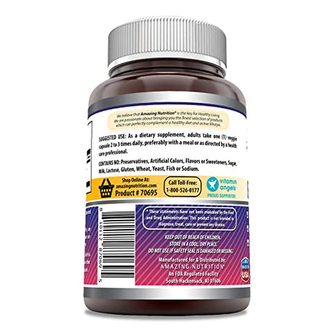 Amazing Nutrition - Amazing Formulas Extrato de Sabugueiro (Concentração 10:1) | 500 Mg por Porção | 240 Cápsulas | Livre de Transgênicos | Sem Glúten | Fabricado nos EUA