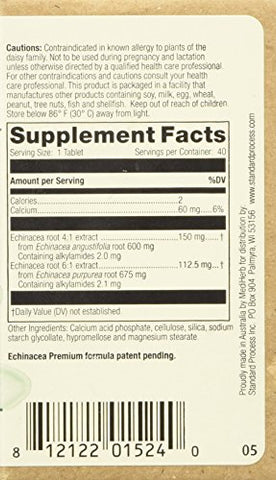 Standard Process Inc. - MEDIHERB Echinacea Premium Standard Process – Reforça a Função do Sistema Imunológico – Suporte para um Sistema Imunológico Saudável – Ingredientes Naturais – Suplementos Herbais Orgânicos – Fabricado nos EUA