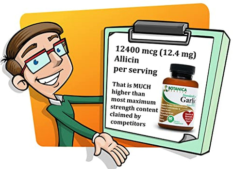 Botanica Medella - 12400 mcg Allicin – Testado por 3ª parte – Sem odor – Ingredientes orgânicos – Liberação prolongada – Fornecimento de 30 a 60 dias – Marca: [nome da marca]