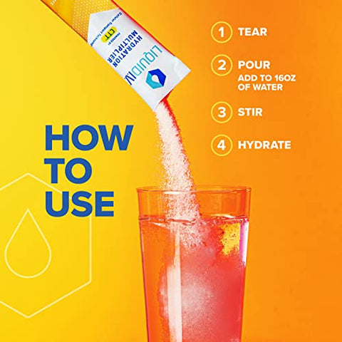 Hydration Multiplier® Suporte Imunológico – Tangerina – Sachês de Pó para Hidratação | Mistura em Pó de Eletrólitos | Sticks de Porção Única Convenientes | Não-OGM | 14g - Liquid I.V.