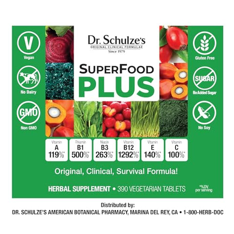 Dr. Schulze's - Dr. Schulze’s SuperFood Plus | Vitamina – Energize seu dia com o SuperFood Plus do Dr. Schulze | 100% natural e repleto de nutrientes essenciais | Embalagem de 500g