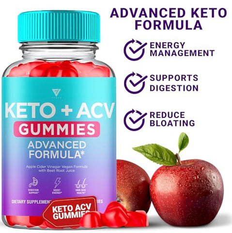 Fyvus - (3 Pacotes) Gomas Keto ACV Fórmula Avançada de Suporte, ACV Keto 1000MG Vinagre de Maçã Keto Suplemento Multivitamínico Vitamina B12 B6 para Mulheres Homens Digestão Energia e Bem-Estar