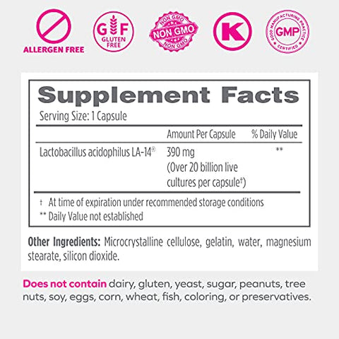 Acidophilus Probióticos – Saúde Intestinal, Vaginal e Imunidade – Alívio de Constipação e Inchaço – 90 Cápsulas (Refrigeradas) - Florajen