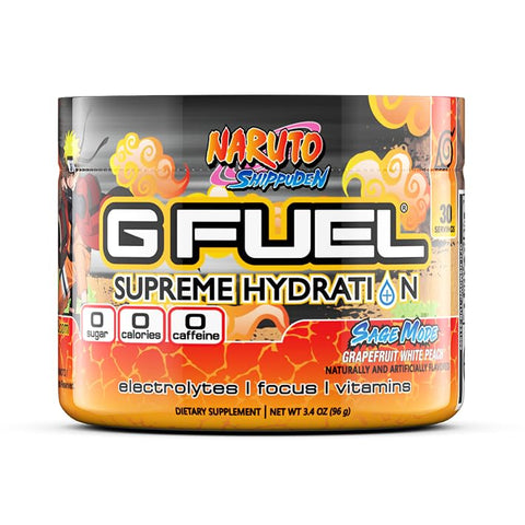Naruto Sage Mode Pó de Eletrólitos, Mistura para Hidratação, Energia e Foco, Sem Açúcar, Suplemento Zero Cafeína com Minerais Essenciais, Grapefruit WhitePeach – 100g - G Fuel
