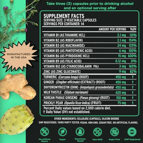 SuperBonsai - Cápsulas Super Recovery para Pós-Celebração e Alívio Matinal – Suporte Holístico Natural – 3 Cápsulas Antes de Beber e uma Porção Opcional Depois (14 Porções)