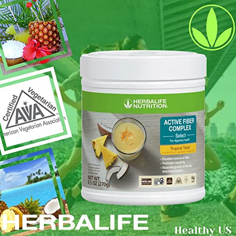 Active Fiber Complex Select: Tropical Twist 270g – Saúde Digestiva, Sem Sabores ou Adoçantes Artificiais, Livre de Glúten, Ingredientes Não-OGM - Herbalife