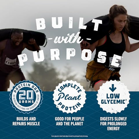 CLIF BUILDER'S - CLIF Builders – Pack Variado de Barras de Proteína à Base de Plantas – Chocolate Peanut Butter e Vanilla Almond – Sem Glúten – Não-OGM – Baixo Índice Glicêmico – 20g de Proteína – 68g (10 unidades)