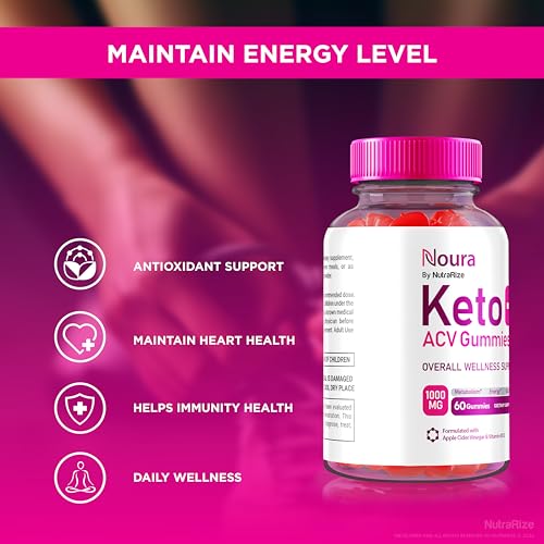 NutraRize - (3 Pacotes) Gomas Noura Keto ACV, Oficial Noura Keto, Gomas Keto ACV, Keto Plus ACV Natural, Avaliações de Vinagre de Maçã Keto (180 Gomas)