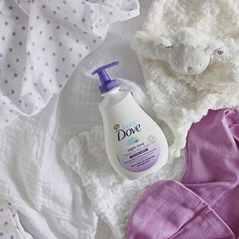 Calming Moisture Sensitive Skin Night Time Wash 3 Pack – Banho Noturno Hipoalergênico e Sem Lágrimas, Perfumado, Adequado para Recém-Nascidos, 400 ml (3x 13.52 oz) - Baby Dove
