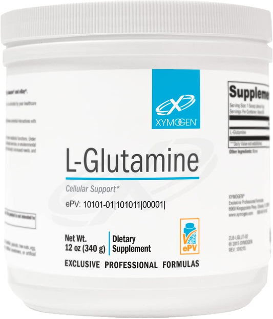 L-Glutamina em Pó – Promove Saúde Celular, Imunológica e Intestinal – Suporta Retenção de Massa Muscular, 4000mg de L-Glutamina por Porção (340g / 85 Porções) - XYMOGEN