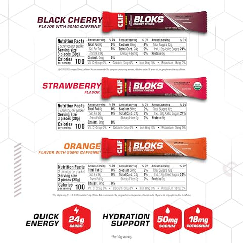 Clif Bloks - CLIF BLOKS – Energia em Gomas – Kit Sortido – Sem OGM – Baseado em Plantas – Combustível Rápido para Ciclismo e Corrida – Carboidratos e Eletrólitos Rápidos – Pacotes de 60g (12 Unidades)