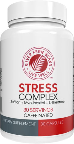 Complexo Anti-Stress com Cafeína – Sono, Preocupação, Humor – 60 cápsulas - Silver Fern