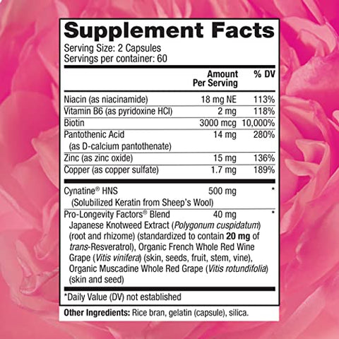 Reserveage Nutrition - Reserveage Beauty: Booster Capilar de Queratina com Biotina – Fortaleça seus cabelos com resultados visíveis