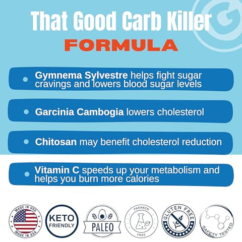That Good Supplement Co - That Good Supp Co – Carb Killer: Bloqueador de Carboidratos para Manter o Peso – Bloqueador de Apetite, Elimina o Açúcar