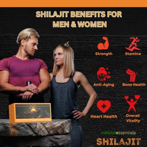 naturalessentials - 36000 Mg Gold Grade Puro Orgânico Himalaia Shilajit Resina Comprimidos, Rico em Ácido Fúlvico