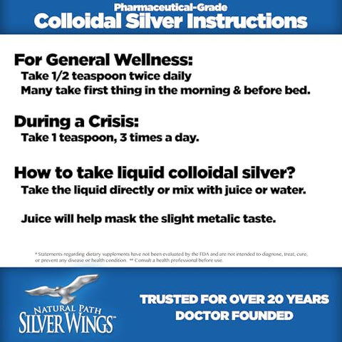 Colloidal Silver 500ppm – Suporte Imunológico 473ml - Natural Path Silver Wings