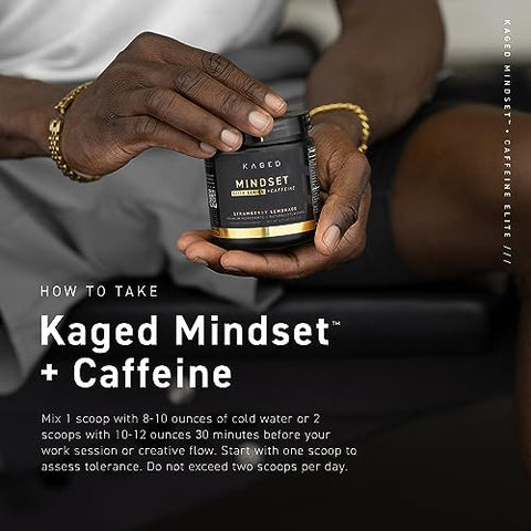 Nootrópico Kaged | Mindset Elite | Suplemento para Foco e Produtividade | Cafeína Orgânica | Suporta Memória de Trabalho, Foco, Energia e Humor* | Strawberry Lemonade – 30 Porções