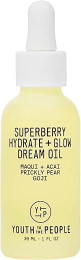 Juventude para o Povo Óleo Facial Hidratante Superberry para Pele Seca e Radiante – Óleo Facial de Absorção Rápida  Youth To The People