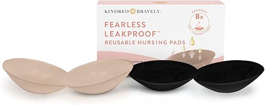 Absorventes de Amamentação Reutilizáveis à Prova de Vazamentos | Ultra Absorventes Laváveis (4 Unidades, Bege/Preto) - Kindred Bravely