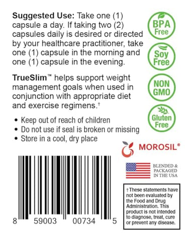 NatureCity - True-Slim 400mg Morosil | Suplemento para Perda de Peso e Gordura | Reduz Acúmulo de Gordura | 60 Cápsulas Vegetarianas | Livre de Transgênicos e Glúten | Feito nos EUA com Extrato de Laranja Sanguínea
