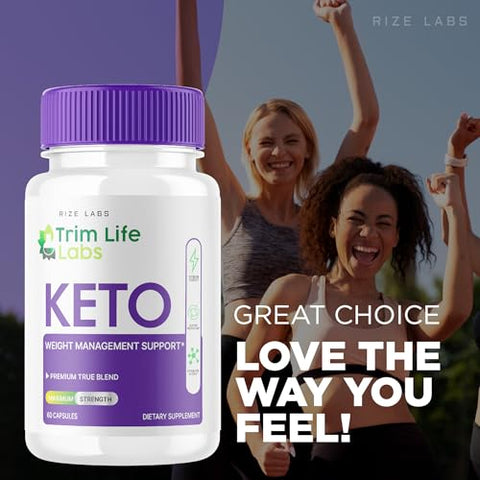rize labs - Trim Life Labs Keto Capsules – Emagreça com Fórmula Máxima de Suporte de Pílulas de Perda de Peso Keto ACV (120 Cápsulas)