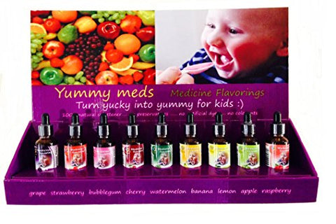 Yummy Meds - Gotas Saborizantes para Medicamentos Amargos de Bebês e Crianças – Sabor Chiclete Tutti-Frutti – Marca Flavor Medicine