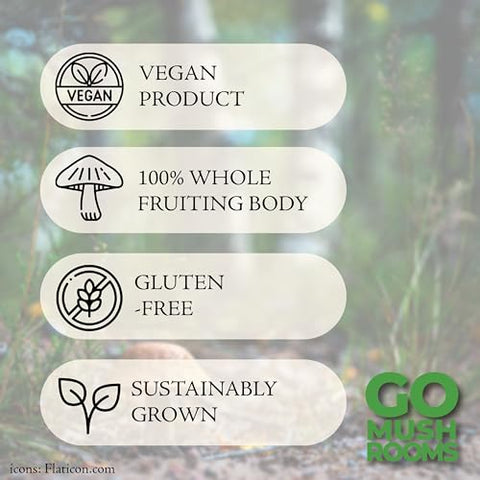 GO Mushrooms - Tintura de REISHI – Suplemento de Corpo Frutífero de Cogumelo Extraído em Dual para Apoiar o Descanso