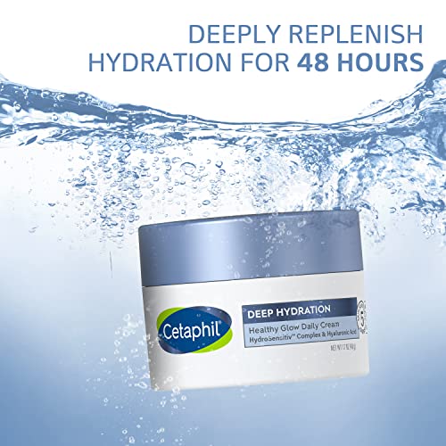 Creme Facial Diário Hidratante Profundo, 50ml, Hidratação Intensa por 48 Horas para Pele Sensível, Com Ácido Hialurônico e Vitamina E - Cetaphil