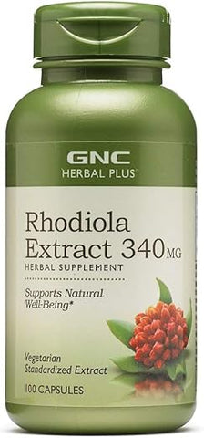 Herbal Plus Extrato de Rhodiola 340mg, 100 Cápsulas, Suporte ao Bem-Estar Natural - GNC
