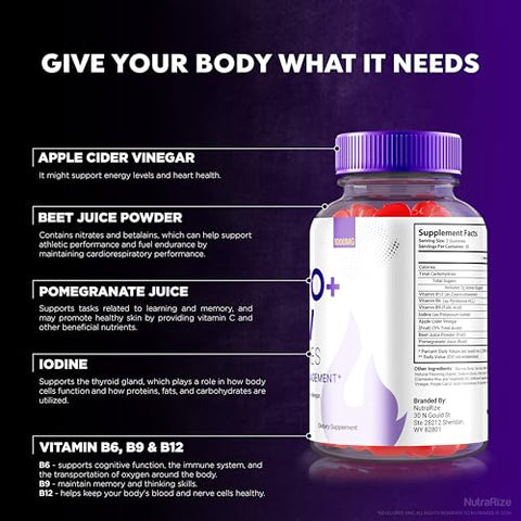 NutraRize - (3 Pack) Gomas BurnWell Keto ACV, Fórmula Avançada de Gomas Burn Well Keto ACV, 1000 MG Vinagre de Maçã, Keto com Vitaminas B e Goma de ACV, Avaliações Oficiais (180 Gomas)