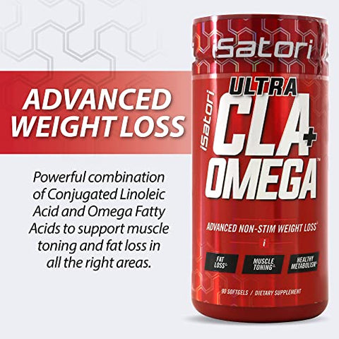 Ultra CLA – Óleo de Cártamo Ômega 3 6 9 Peixe Ácido Linoleico Conjugado – Perda de Peso Natural, Potencializador de Exercícios, Queimador de Gordura, Tonificador Muscular – Livre de Estimulantes – 100% Original - iSatori