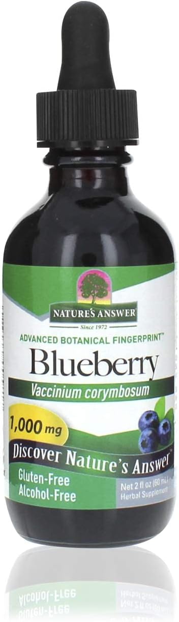 Nature's Answer - Natures Answer’s Extrato de Frutas de Mirtilo para os Olhos 60ml | Suporte para Olhos e Visão | Rico em Antioxidantes | Promove Circulação Sanguínea | Alivia Vermelhidão e