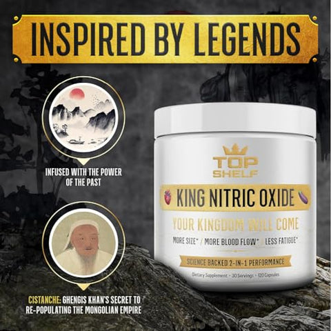 Join Top Shelf Grind - Suplemento de Óxido Nítrico para Homens 6 em 1, Alpha Fluxo Sanguíneo, Impulsionador de Resistência, Força, Energia, Resistência | 120 Cápsulas