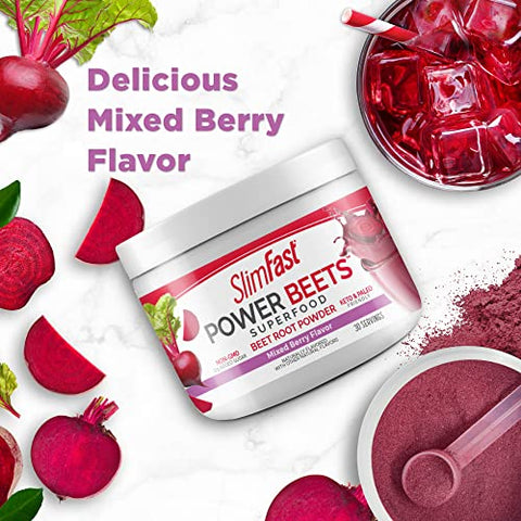 Beet Root Powder: Pó de Beterraba Superfood, Mix de Bebida de Vegetais Fermentados, Keto - SlimFast