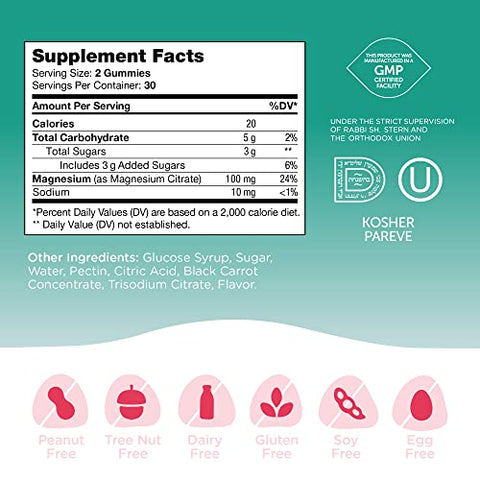 Zahler - Chapter One Gummies de Magnésio, Saborosos e Nutritivos para Crianças, Magnésio Calmante para Crianças, Gummies de Magnésio para Mulheres e Homens, Certificado Kosher, (60 Gummies Saborosos)