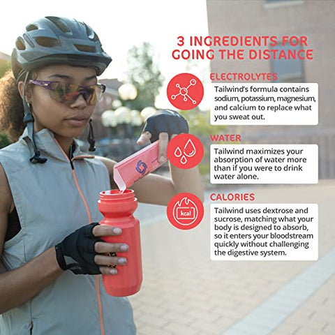 Endurance Fuel: Pó para Bebida Energética com Cafeína, Eletrólitos, Sem OGM, Sem Soja, Sem Laticínios e Sem Glúten, Vegano, Sabor Framboesa, Embalagem com 12 Unidades - Tailwind Nutrition