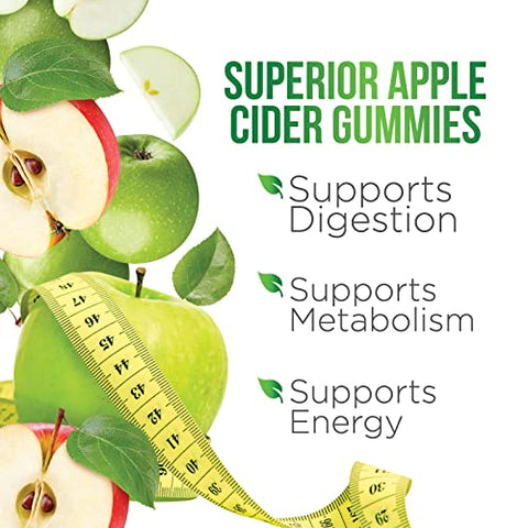 Health Nutrition Naturals - Gomas de Vinagre de Maçã Vegano | Máxima Potência 1000mg | Auxilia Digestão, Metabolismo | Sabor Natural de Maçã com Mãe | Sem Glúten