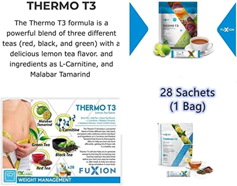 Fuxion Thermo T3 – Produtos de Saúde (28 Sticks, Thermo T3), 454g (Embalagem de 1) - Usoway