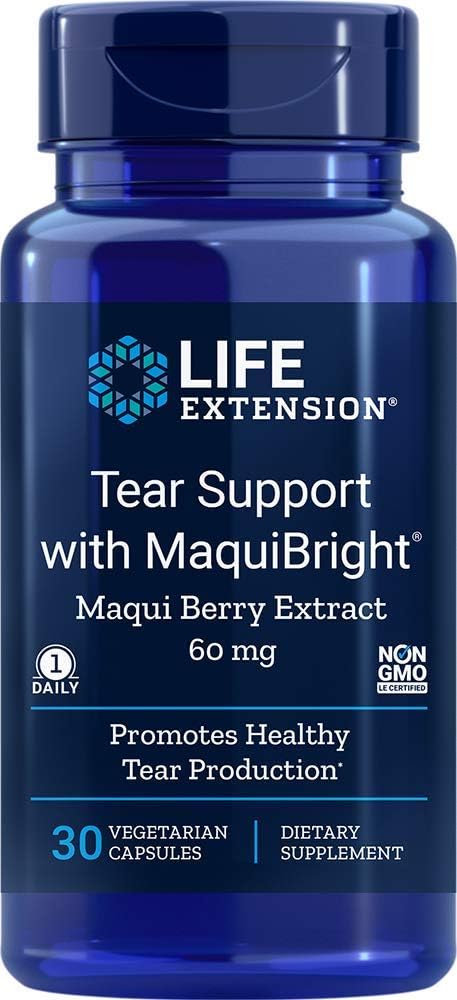 Life Extension - Tear Support MaquiBright 60 mg – 30 Cápsulas Vegetarianas (Pacote com 2) – Marca em Destaque