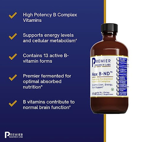 Max B-ND – Complexo de Vitaminas B Líquido para o Fígado – 30ml - Premier Research Labs